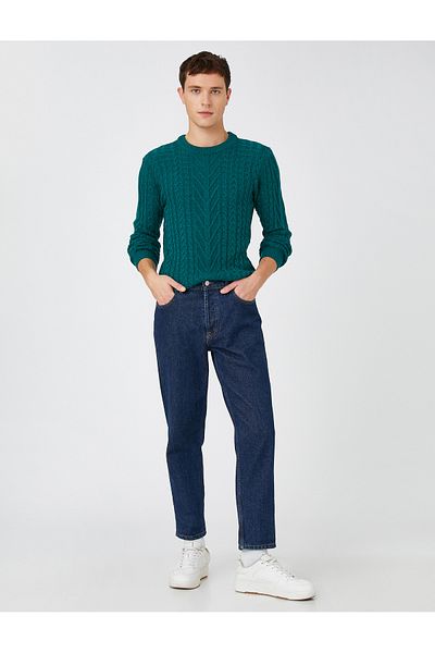 Koton Basic Knitwear Sweater Braided Crew Neck