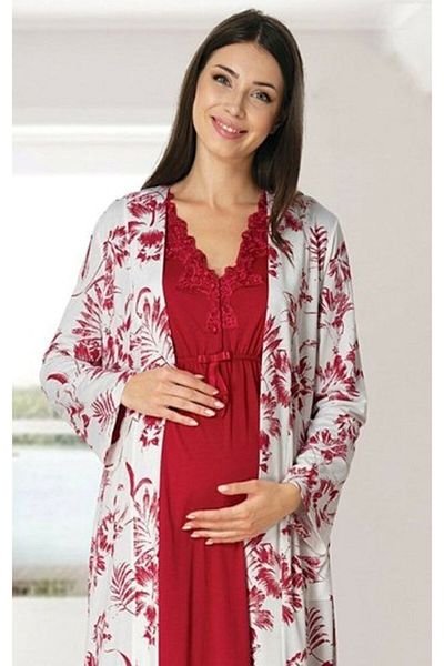 by İGP Pregnant Maternity Cotton Long Sleeve Pajama Set