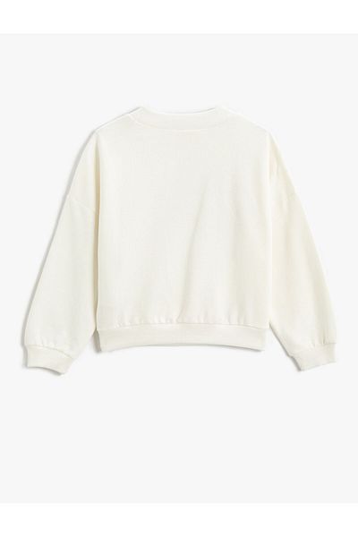 Koton Long Sleeve Oversize Sweatshirt - Crew Neck