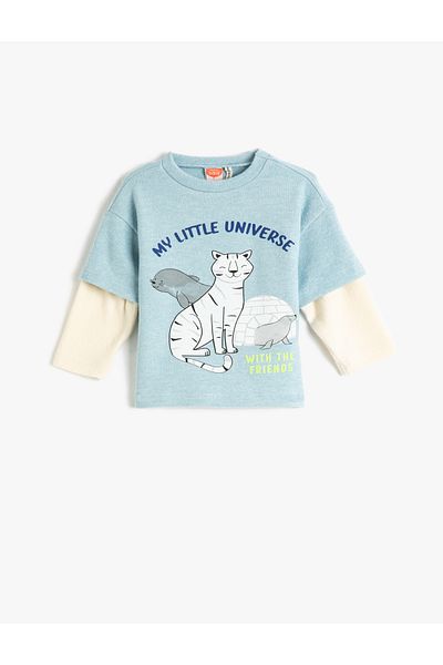 Koton Blaues Sweatshirt für Babys (Jungen) 3WMB10334TK