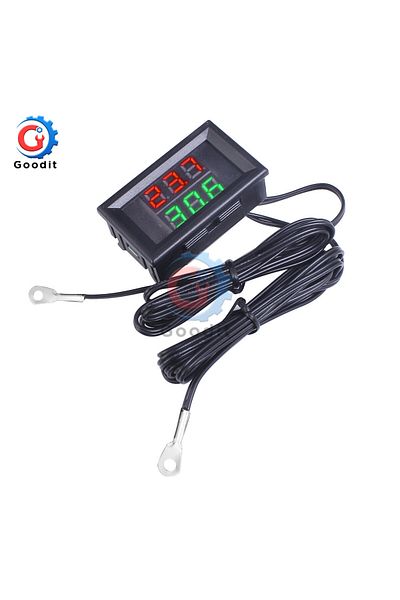 Gaqqee Green And Red Dc4v-28v Mini Temperature Controller Dual Display Led Digital Temperature Sensor Therm