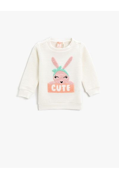 Koton Rabbit Printed Sweatshirt Crew Neck