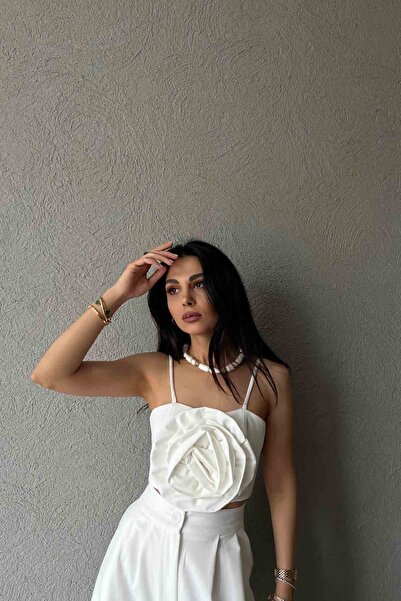 Hayriş Ekru Gül Detaylı Askılı Büstiyer