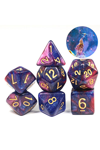 Choice Red Polyhedral Dice Set 7pcs DND Digital Dices for Tabletop Board Game...