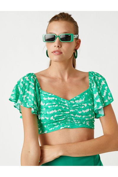 Koton Crop Μπλούζα Συγκεντρώστε Αναλυτικά