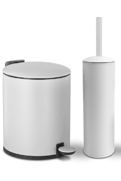 HONEYBEE Pedal Bin with Toilet Brush Medium 5 Liter HDB-10021W