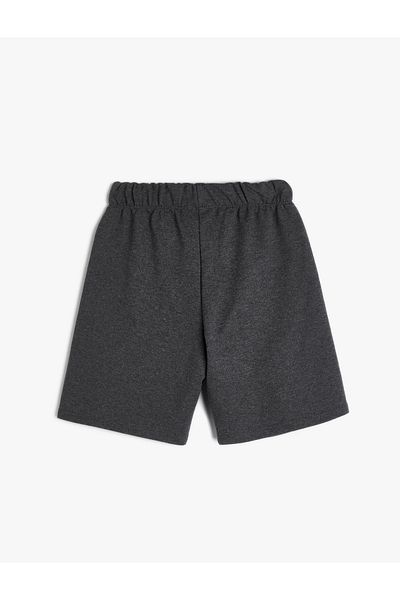 Koton Basic Shorts Print Detailed Tie Waist Cotton Blended