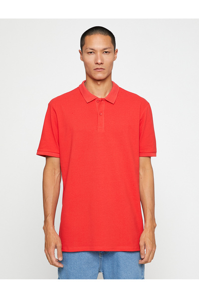 Koton Basic T-Shirt Polo Neck Buttoned Slim Fit