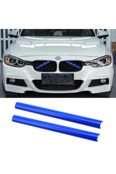 Choice3 شريطان أزرقان لتزيين شبكة التهوية الأمامية للسيارة، دعامة على شكل حرف...