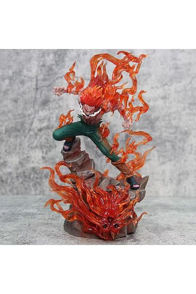 BANDAI with box 26cm Naruto Might Guy Figure Ten Years of Shinobi Anime Action Figure With Light Immortal S