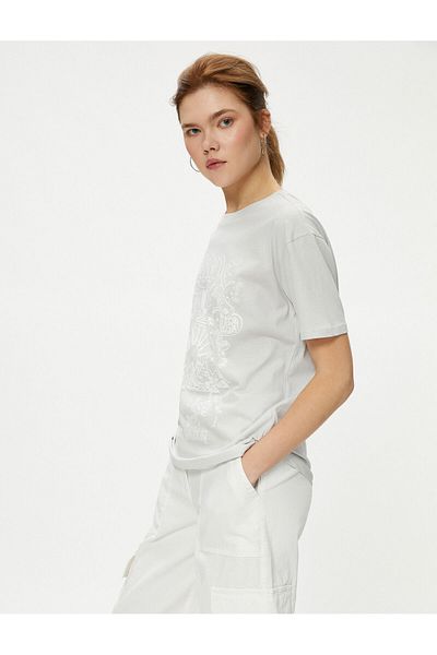 Koton Printed T-Shirt Short Sleeve Crew Neck Cotton