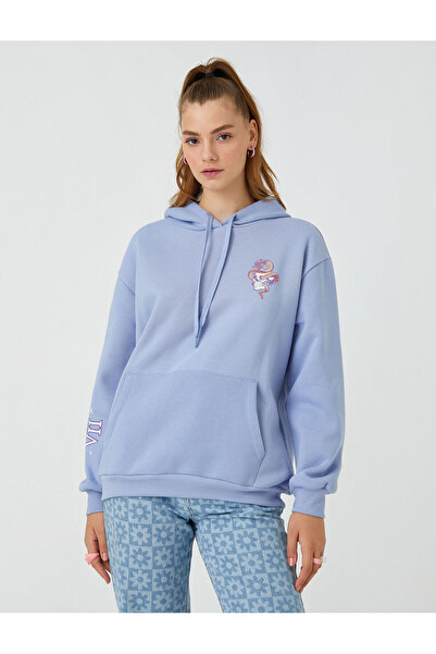 Koton Svetrová mikina s potlačou na chrbte Oversize s fleecovou podšívkou