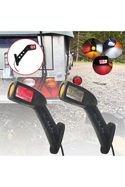Choice 1pair 3 face 10-30V Truck Trailer Auto 4 LED Side Marker Lights Stop Lamp Indicator Light Turn Si...