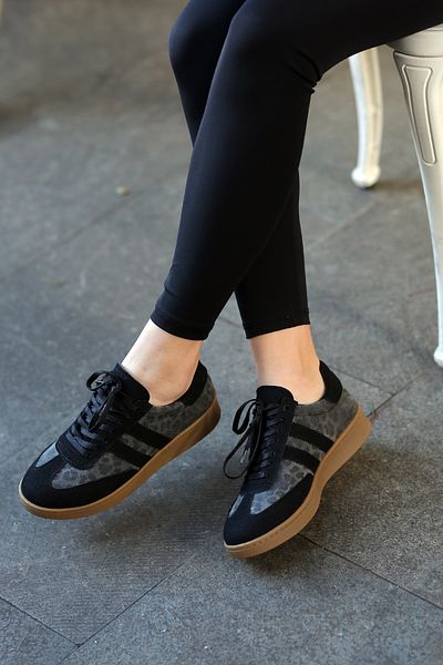 EREN SHOES BAG (Elenda) Leopard Patterned Sneaker Women's Sneakers