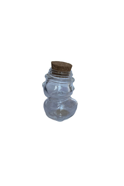 DODOPAZAR Ayı Cam Şişe - Mantar Tıpalı Ayı Şeklinde Cam Şişe - Bal İçin Ayı Şişe- Hediyelik Cam Şişe - 35 ML