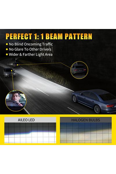 Choice H4/9003/hb2 Hi/lo 6500k White Aileo 2x H4 Led Lights High Quality 30000lm 250w High Low Beam For Car