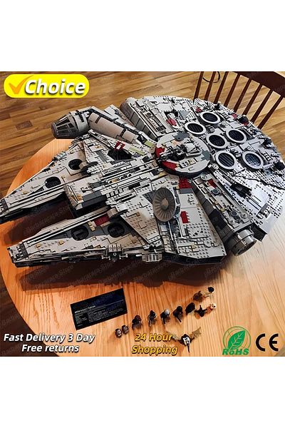Choice 2024 New Spaceship Bricks Stars Fighter Space for Millennium  Set Falcon Ship 75105 Model Buildin...
