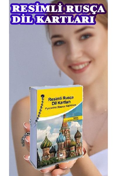 The Kidland Yayınları Russian - Turkish Chain Word Card Names - Pocket Size - 600 Words - 600 Photos