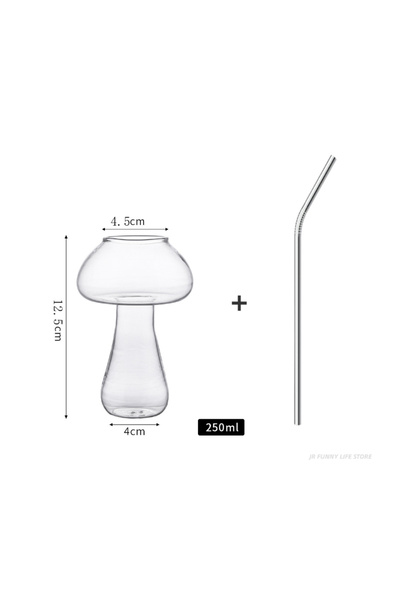 Choice كوب كوكتيل على شكل فطر، سعة 201-300 مل، قطعة واحدة، مع ماصة، مناسب للم...