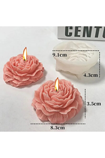 Choice 83001708 قالب شمعة سيليكون ثلاثي الأبعاد على شكل زهرة الفاوانيا الكبير...