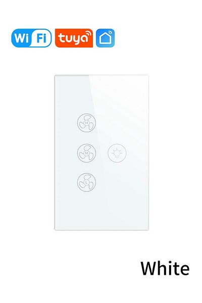 Vacamm Ac 100-240v White Us Standard Tuya Wifi Smart Switch Fan Light Ceiling Fan Lamp Switch Speed Adjust