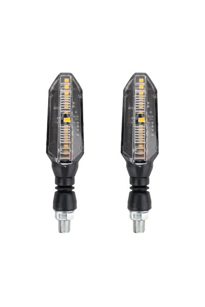 Choice 2pcs Motorcycle LED Turn Signals Amber Flowing Water Turn Signal Indic...