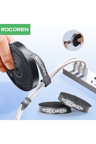 Choice منظم كابلات Rocoren، منظم أسلاك تمزيق الكابلات اليدوي، كابل USB قابل لإعادة الاستخدام للهاتف وسماعات الأذن والماوس...