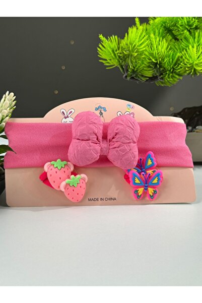 Chocuk مجموعة ربطة شعر وإبزيم للفتيات الصغيرات مصنوعة من قماش عضوي لا يترك عل...