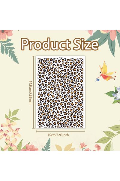 Choice 1 1pc Polymer Clay Earring Transfer Paper Leopard Pattern Water Soluble Disposable Stickers For Diy.