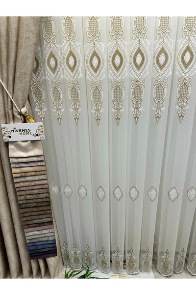 NİVEMESHOME Nivemeshome Damla 1631 1/3 Щільна тюлева штора Apm