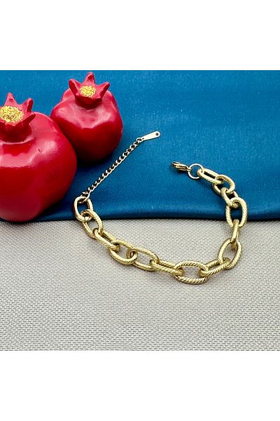 Opia Takı & Aksesuar Steel Gold Thick Chain Bracelet