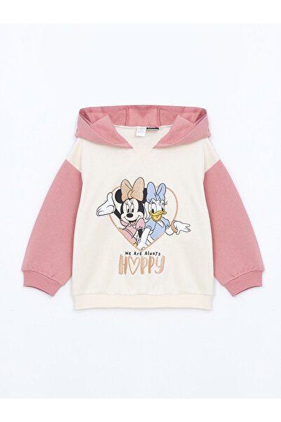 LC Waikiki Peak Yeni Sezon Minnie Mouse Baskılı Kız Çocuk Sweatshirt ve Eşofman Alt 2'li
