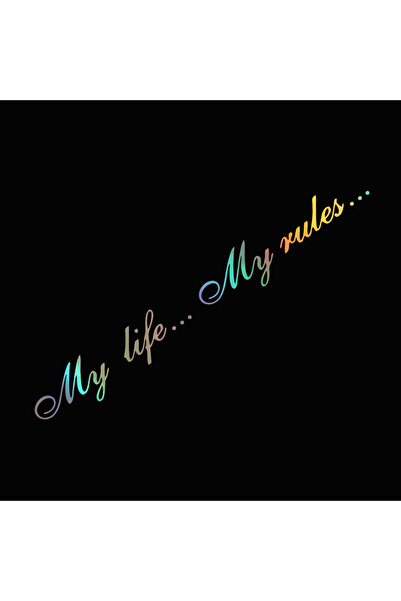Choice 20CMX2.5CM G08003 LASER G080 20X2.5CM My Life My Rules Car Decal Refle...