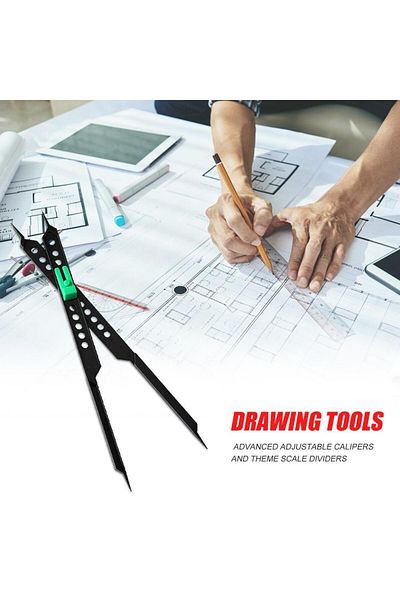 Shunmaii 25.4cm Scale Divider Drawing Tool Proportional for Artists Adjustable Plastic Drawing Circle Comp...