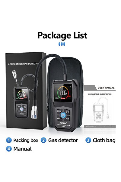 Choice جهاز تحليل وكشف الغازات القابلة للاشتعال CGD02A، بدقة 50000 جزء في المليون، وحساسية تصل إلى 100% من الحد الأدنى للانفجار، مزود بشاشة LCD وجهاز صوت.