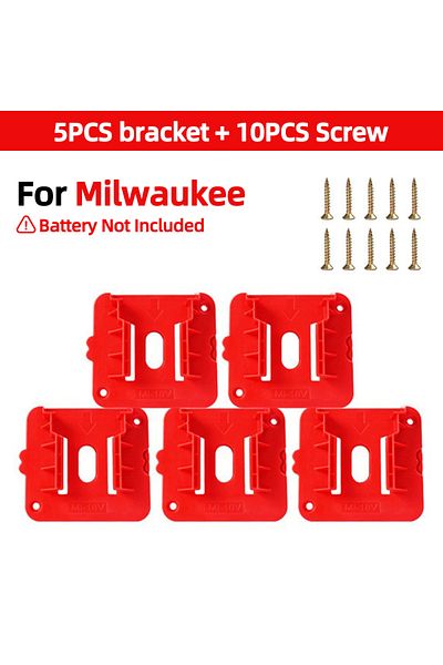 DIZAINLIFE 5pcs For Milwaukee 5 Pack Machine Holder Battery Storage Rack For Dewalt/makita/milwaukee 14.4v 18v