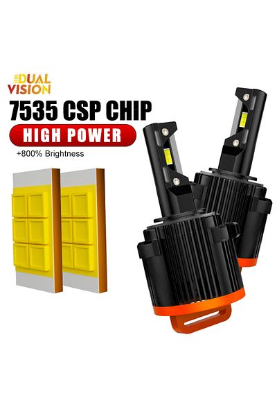 Choice لمبة LED Dualvision H7 H15 مصباح أمامي عالي الشعاع DRL ضوء تشغيل القيادة النهاري Canbus 7535 CSP Plug...