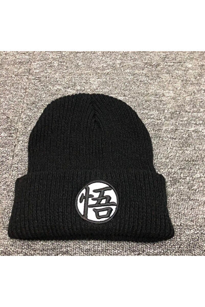 BANDAI WU BLACK Anime Cartoon Dragon Ball Women Men Knitted Warm Winter Hats For Women Men Solid Hip-hop C