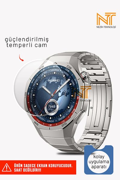 Nezih Case Huawei Watch Gt5 Pro 46mm Compatible Reinforced Tempered Glass Screen Protector