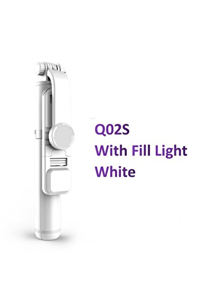 Choice عصا سيلفي للهاتف Q02S-White بطول 1045 مم مع إضاءة LED لاسلكية بتقنية ا...