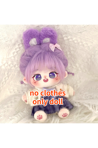 Choice دمية هيكل عظمي عارية 20 سم دمية قطنية لطيفة بشعر أرجواني دمية كاواي عا...