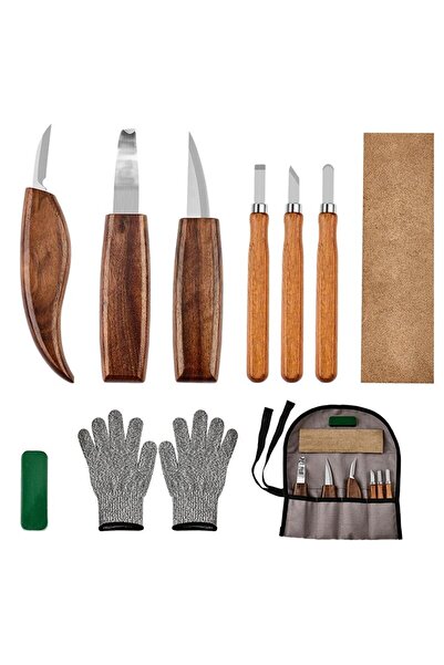 Choice 10PCS Carving Set 10Pcs Wood Carving Tools Set with Detail Wood Carving Knife Wood Chisel Knife Glov