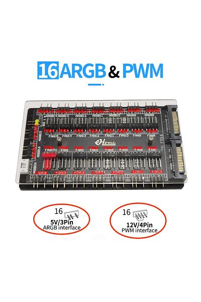 Choice محور مروحة Fh-16 من Teucer 11/16 Argb Pwm، محور مروحة 4 سنون Pwm 5 فولت 3 سنون Argb، محول موزع متعدد الاتجاهات للكمبيوتر الشخصي