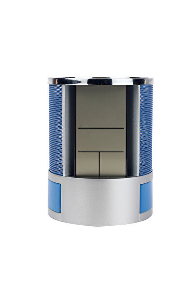 Choice حامل أقلام دائري من شبكة حديدية زرقاء لتخزين التقويم الدائم - ساعة منب...