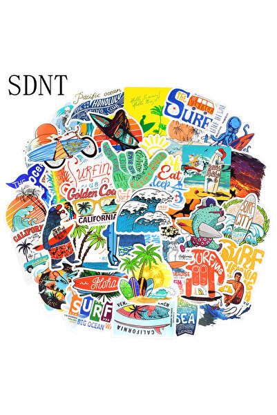 Choice مجموعة ملصقات ركوب الأمواج مكونة من 50 قطعة، ملصقات ورسومات رائعة للسي...