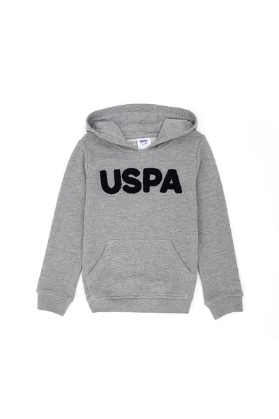 U.S. Polo Assn. Gray Melange Hooded Kids Sweatshirt - 50269419 -Vr086
