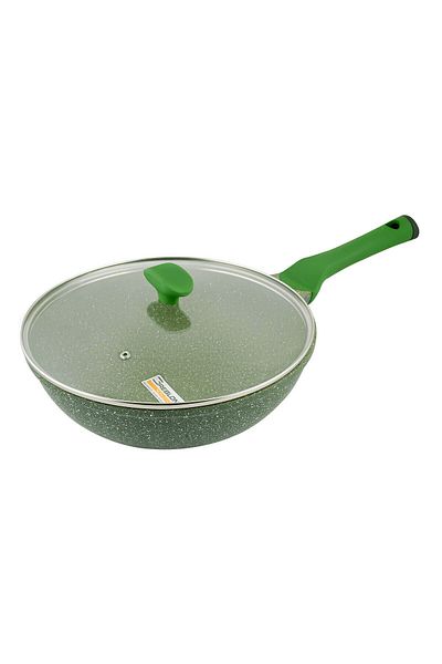 Prestige Essential Granite 32cm Wok pan with Lid Non-Stick Aluminium
