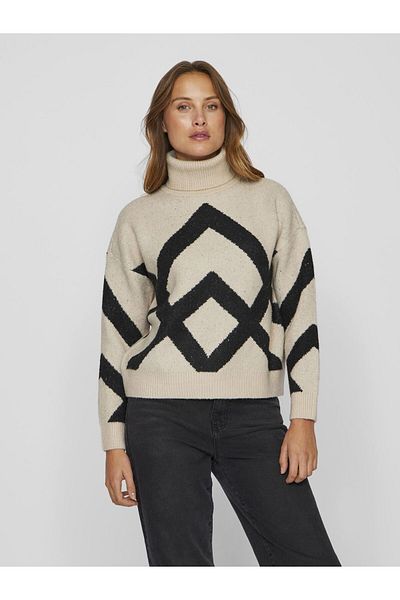 VILA Strickpullover mit Rollkragen