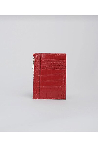 SHIKIRTI Red Color Zipper Section Card Holder-Wallet (Shipped in Box)