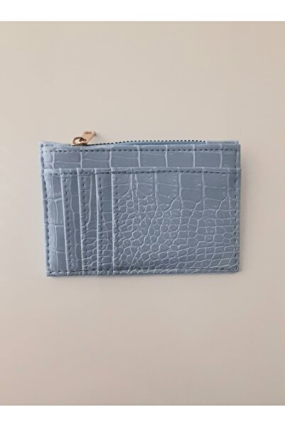 SHIKIRTI Suport pentru carduri-portofel cu fermoar de culoare albastru bebeluș (livrare în cutie)